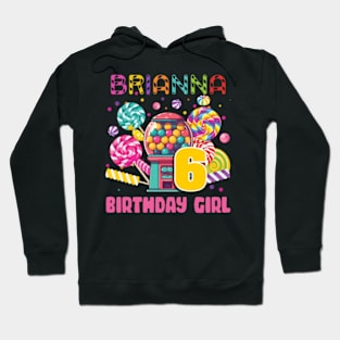 6th Birthday Candyland Lover B-day Gift For Girls Kids Hoodie